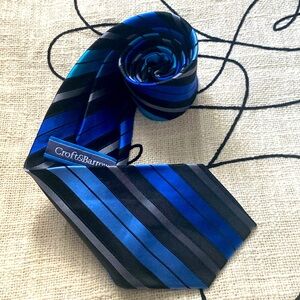 New Croft and Barrow mens silk striped tie